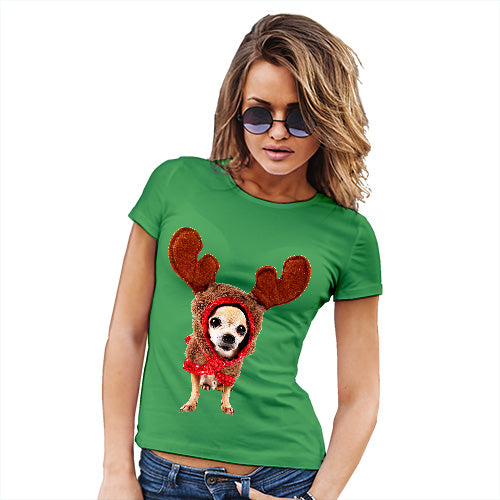 Christmas Reindeer Chihuahua Women's T-Shirt 