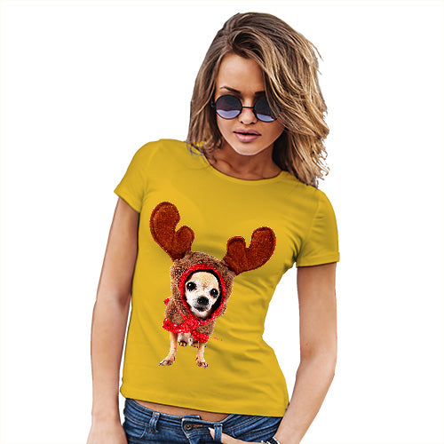 Christmas Reindeer Chihuahua Women's T-Shirt 