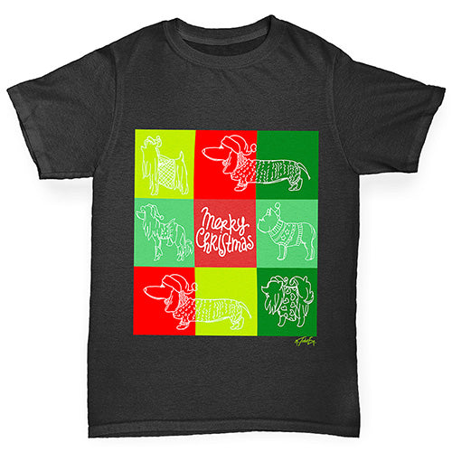 Merry Christmas Dogs Boy's T-Shirt