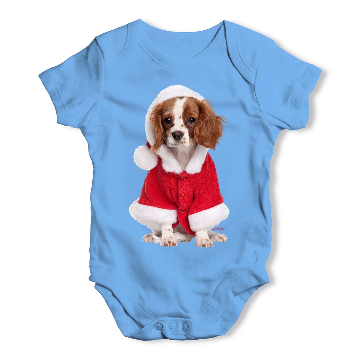 Christmas King Charles Spaniel Baby Grow Bodysuit