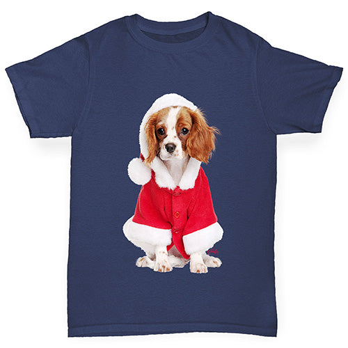 Christmas King Charles Spaniel Boy's T-Shirt