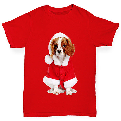 Christmas King Charles Spaniel Boy's T-Shirt