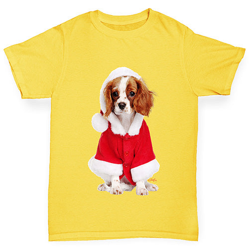 Christmas King Charles Spaniel Boy's T-Shirt