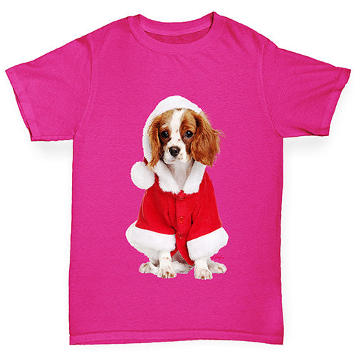 Christmas King Charles Spaniel Girl's T-Shirt 