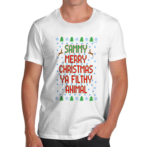 Merry Christmas Ya Filthy Animal Personalised Men's T-Shirt