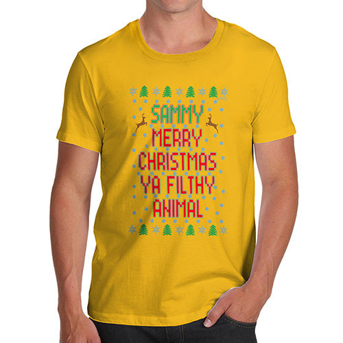 Merry Christmas Ya Filthy Animal Personalised Men's T-Shirt