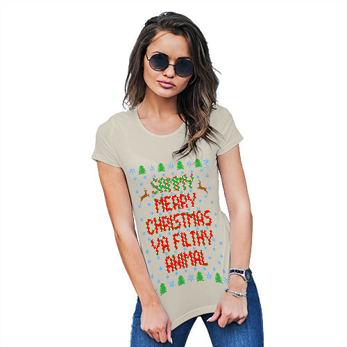 Merry Christmas Ya Filthy Animal Personalised Women's T-Shirt 