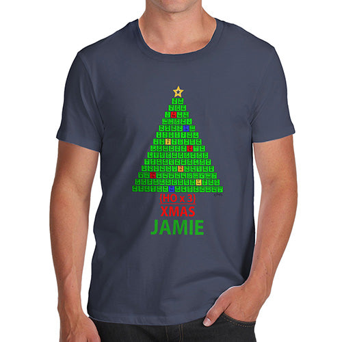 Merry Christmas Periodic Table Geek Personalised Men's T-Shirt