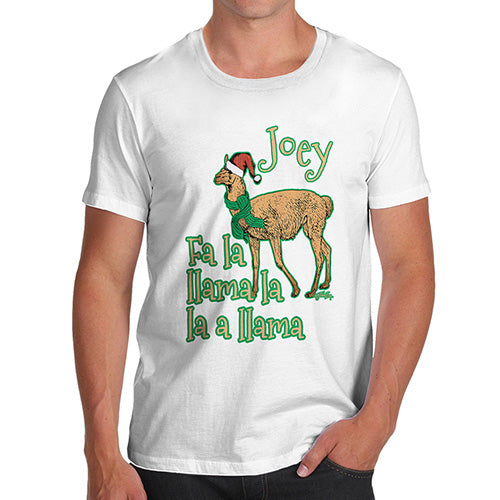 Fa La Llama Funny Christmas Personalised Men's T-Shirt