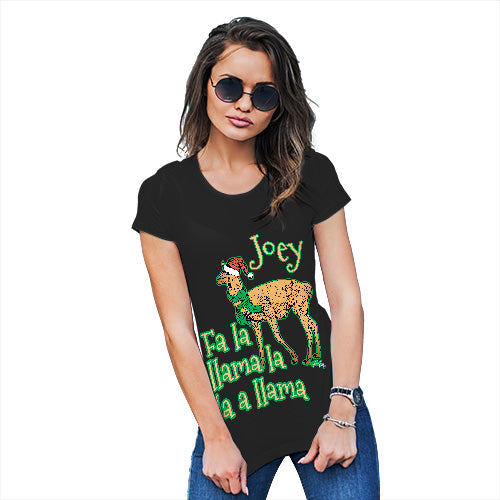 Fa La Llama Funny Christmas Personalised Women's T-Shirt 