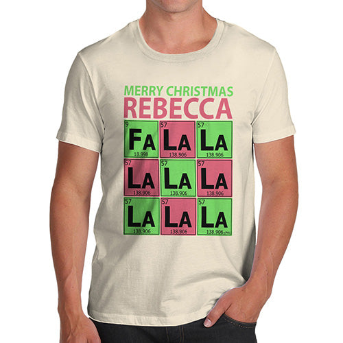 Periodic Table Fa La La Christmas Geek Personalised  Men's T-Shirt