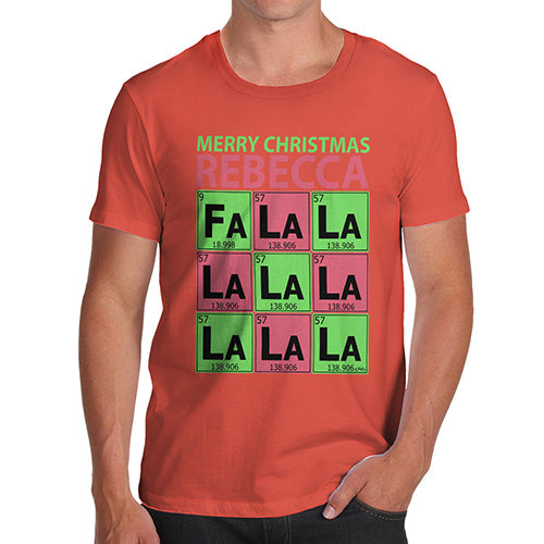 Periodic Table Fa La La Christmas Geek Personalised  Men's T-Shirt