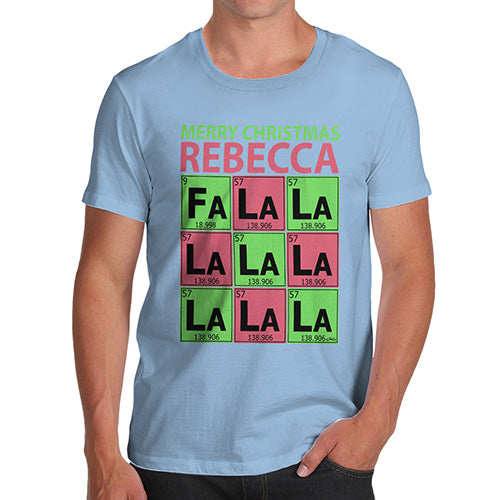 Periodic Table Fa La La Christmas Geek Personalised  Men's T-Shirt