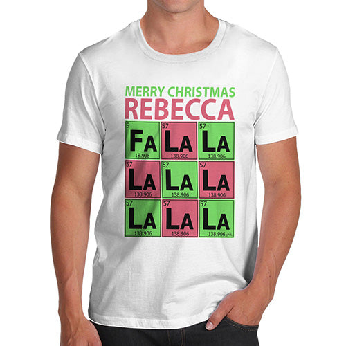 Periodic Table Fa La La Christmas Geek Personalised  Men's T-Shirt