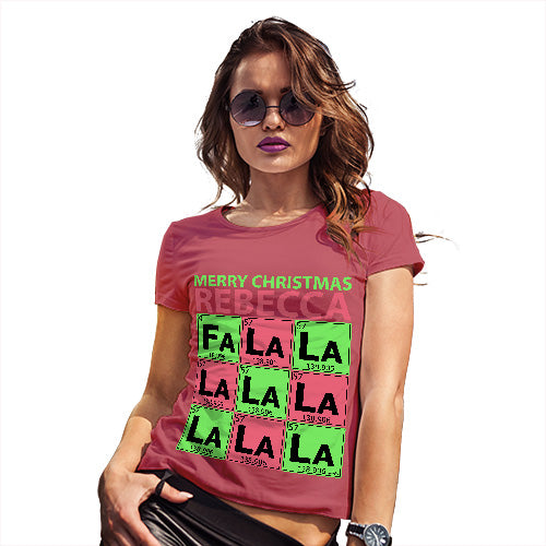 Periodic Table Fa La La Christmas Geek Personalised  Women's T-Shirt 