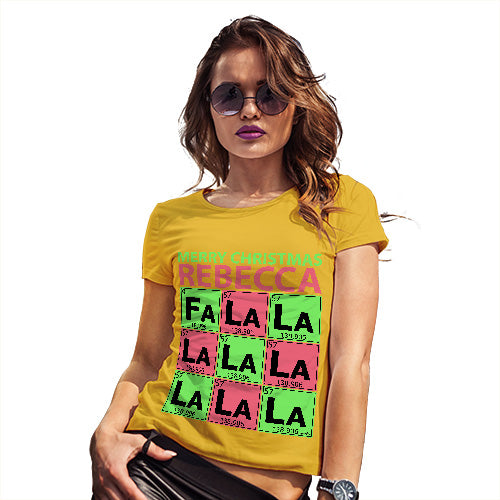 Periodic Table Fa La La Christmas Geek Personalised  Women's T-Shirt 