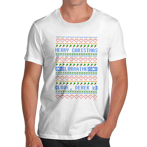 Merry Christmas Pattern Personalised Men's T-Shirt