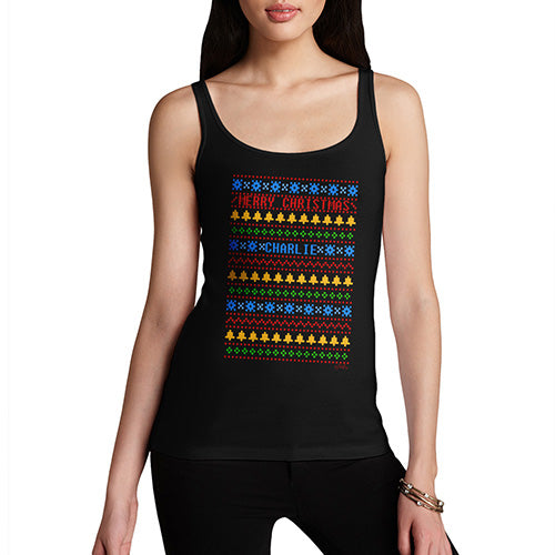 Merry Christmas Colourful Pattern Personalised Women's Tank Top