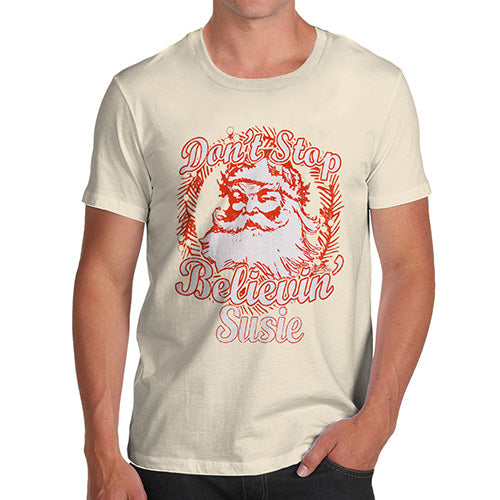 Don't Stop Believing Santa Personalised Men's T-Shirt