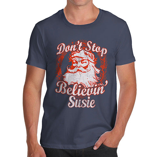 Don't Stop Believing Santa Personalised Men's T-Shirt