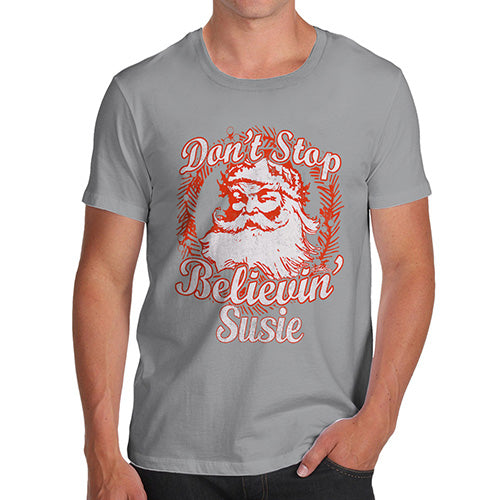 Don't Stop Believing Santa Personalised Men's T-Shirt