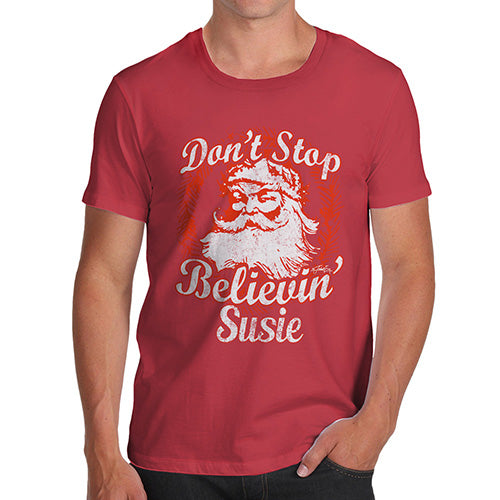 Don't Stop Believing Santa Personalised Men's T-Shirt