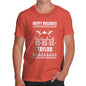 Happy Holidays Ski Pattern Personalised Men's T-Shirt