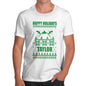 Happy Holidays Ski Pattern Personalised Men's T-Shirt