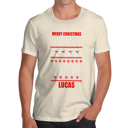 Merry Christmas Snowmen Pattern Personalised Men's T-Shirt