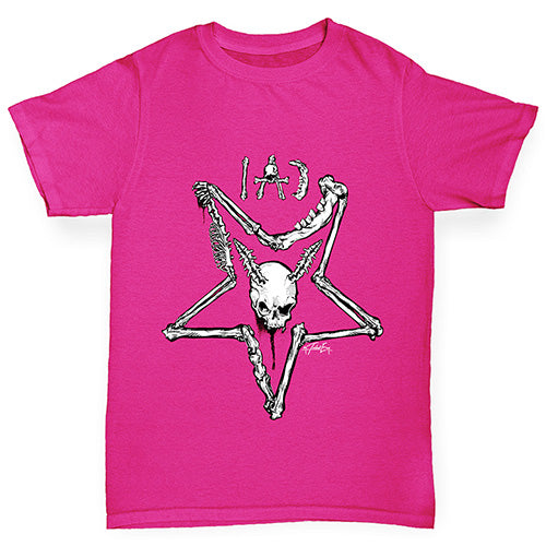 Skulls Pentagram Girl's T-Shirt 