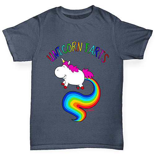 Rainbow Unicorn Farts Uni-Farts Boy's T-Shirt