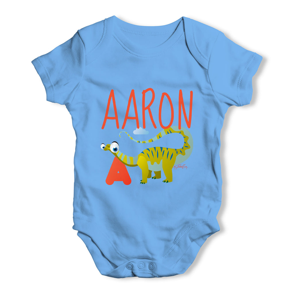 Personalised Dinosaur Letter A Funny One-piece Infant Baby Bodysuits Babygrows Onesie