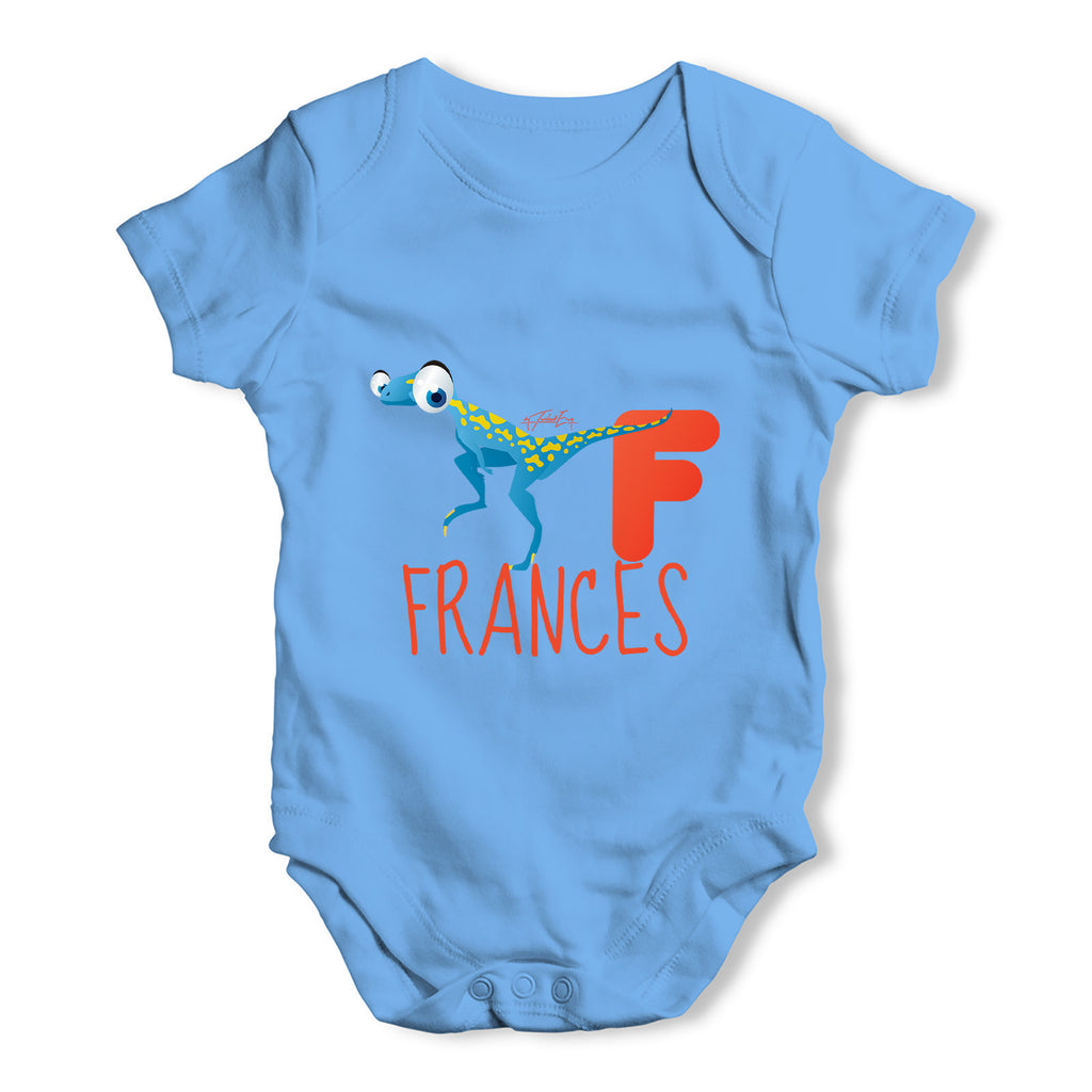 Personalised Dinosaur Letter F Funny One-piece Infant Baby Bodysuits Babygrows Onesie