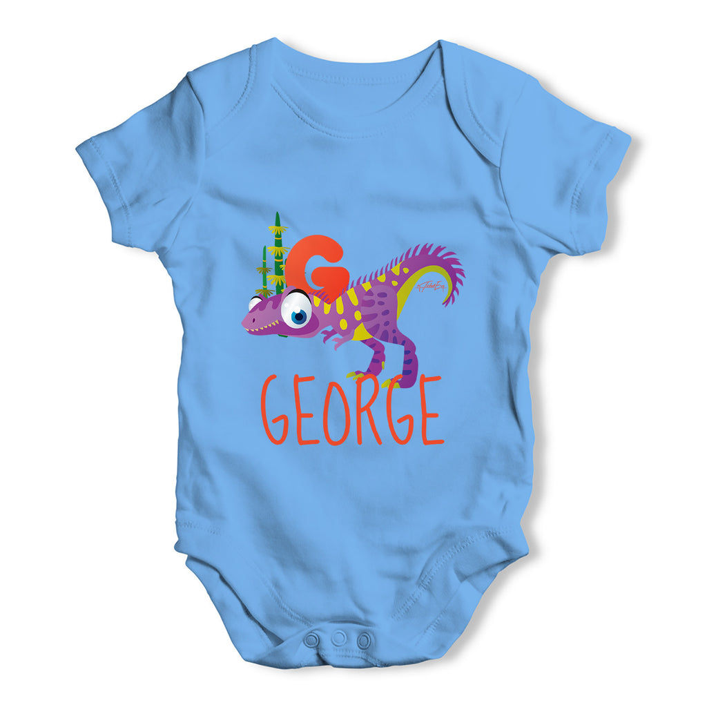 Personalised Dinosaur Letter G Funny One-piece Infant Baby Bodysuits Babygrows Onesie