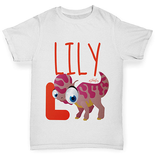 Personalised Dinosaur Letter L Boy's T-Shirt