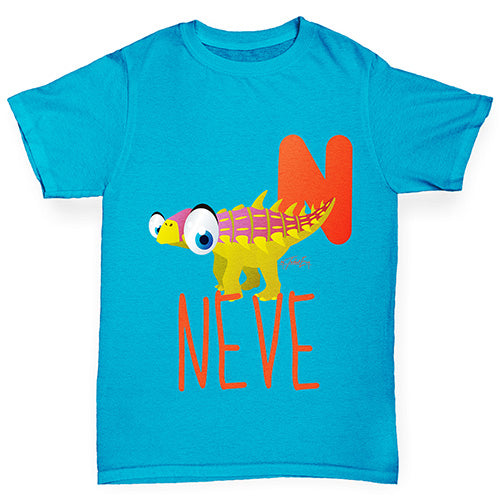 Personalised Dinosaur Letter N Boy's T-Shirt