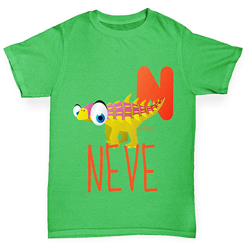 Personalised Dinosaur Letter N Boy's T-Shirt