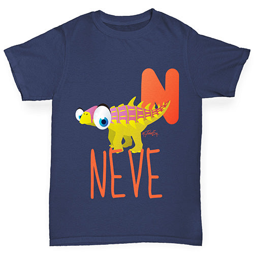 Personalised Dinosaur Letter N Boy's T-Shirt