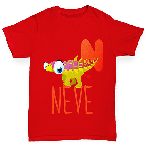 Personalised Dinosaur Letter N Boy's T-Shirt