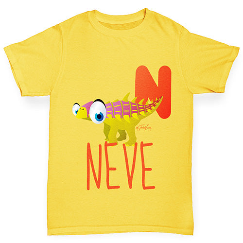 Personalised Dinosaur Letter N Boy's T-Shirt