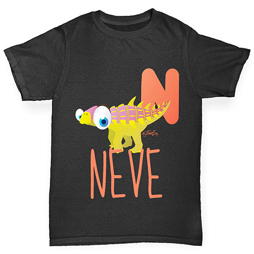 Personalised Dinosaur Letter N Girl's T-Shirt 