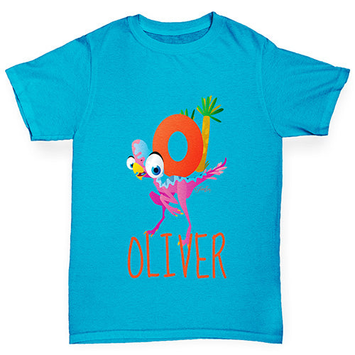 Personalised Dinosaur Letter O Boy's T-Shirt