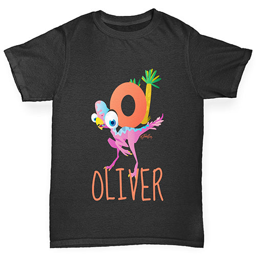 Personalised Dinosaur Letter O Boy's T-Shirt