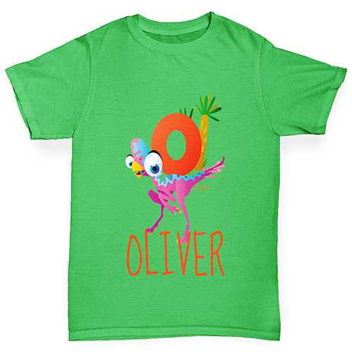 Personalised Dinosaur Letter O Boy's T-Shirt