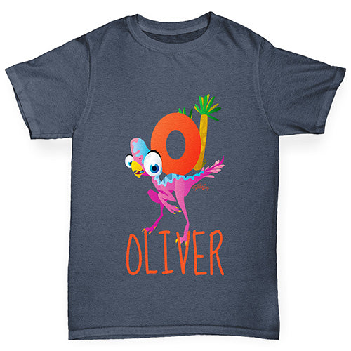 Personalised Dinosaur Letter O Boy's T-Shirt