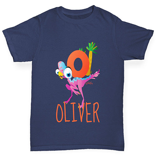 Personalised Dinosaur Letter O Boy's T-Shirt