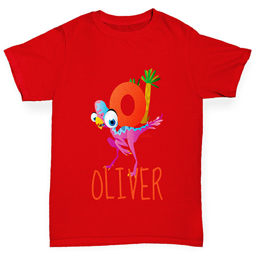 Personalised Dinosaur Letter O Boy's T-Shirt