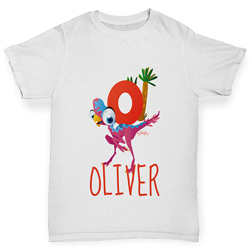 Personalised Dinosaur Letter O Boy's T-Shirt