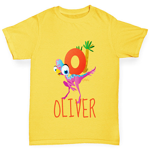 Personalised Dinosaur Letter O Boy's T-Shirt