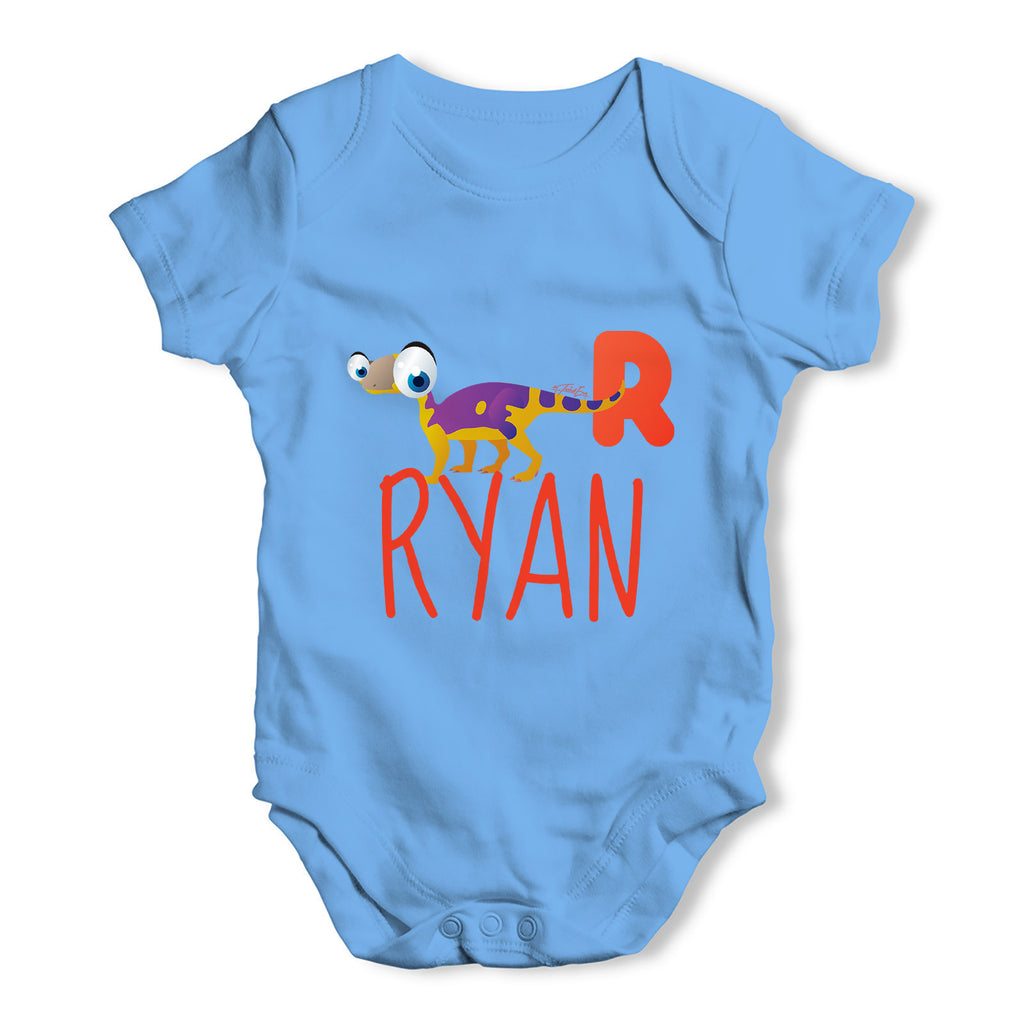 Personalised Dinosaur Letter R Funny One-piece Infant Baby Bodysuits Babygrows Onesie